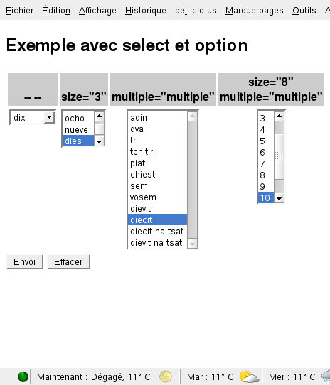 exemple select + option